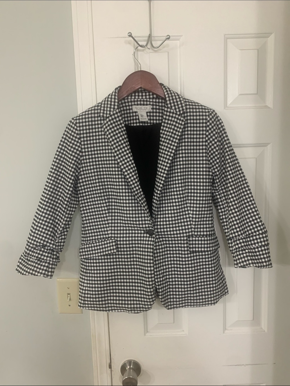 Rachel Zoe Black & White Gingham Blazer